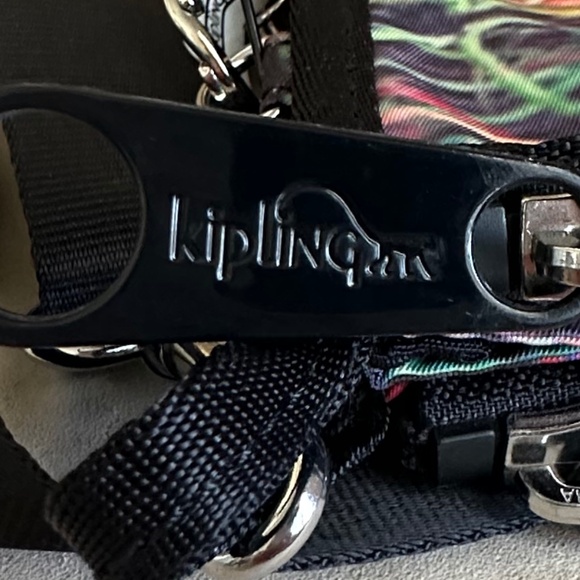 Kipling Crossbody/Shoulder Bag Splash Rainbow Abstract Print Black/Multi NWT - Picture 12 of 16